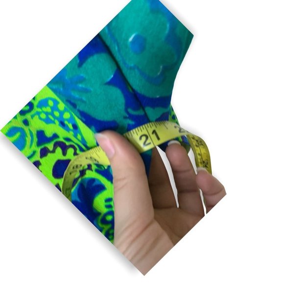 Vintage Handmade 60s Psychedelic Print Full Length High Neck Dress Large - Picture 5 of 11